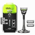 Gillette Labs Shaving Kit for Men, Storage on the Go, Includes Travel Case, 1 Handle, 3 Razor Blade Refills, and Premium Magnetic Stand