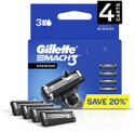 Gillette Mach3 Charcoal 4 Cartridge, Shaving Razor Blades for men (Pack of 4)