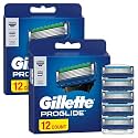 Gillette ProGlide Razor Refills for Men, 12 Razor Blade Refills, (Pack of 2)