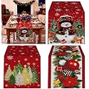 Gilprop 3 Pcs Christmas Table Runners Snowman Tree Table Decor, 13x72 Inch