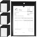 Gilprop 30Pcs Job Ticket Holders 9x12 Work Order Plastic Sleeves Shop Ticket Holder Dry Erase Pocket Clear Solid Back Document Folder Sleeve Sheet Protector for Teacher Work Office Organization, Black