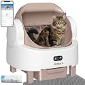 Gimars Open Top Design Self Cleaning Litter Box, Automatic Cat Litter Box for Multiple Cats & Senior Cats, App Control with Safety Sensors, Low Odor, Includes Trash Bags & Litter Mat