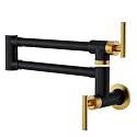 GIMILI Pot Filler Black and Gold Kitchen Stove Faucet