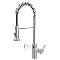 GIMILI Touchless Kitchen Faucet with Pull Down Sprayer, Motion Sensor Smart Hands-Free Activated Single Hole Spring Faucet for Kitchen Sink, Brushed Nickel