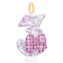 Gingham Bow Birthday Number 3 Candle 3rd Birthday Decorations for Girls