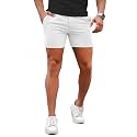 GINGTTO Mens Slim Fit Shorts Stretch Tapered Leg Skinny Chinos 5" 7"