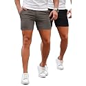 GINGTTO Mens Slim Fit Shorts Stretch Tapered Leg Skinny Chinos 5" 7"