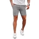 GINGTTO Mens Slim Fit Shorts Stretch Tapered Leg Skinny Chinos 5" 7"
