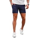 GINGTTO Mens Slim Fit Shorts Stretch Tapered Leg Skinny Chinos 5" 7"