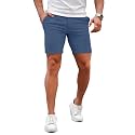 GINGTTO Mens Slim Fit Shorts Stretch Tapered Leg Skinny Chinos 5" 7"