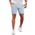 GINGTTO Mens Slim Fit Shorts Stretch Tapered Leg Skinny Chinos 5" 7"