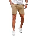 GINGTTO Mens Slim Fit Shorts Stretch Tapered Leg Skinny Chinos 5" 7"