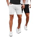 GINGTTO Mens Slim Fit Shorts Stretch Tapered Leg Skinny Chinos 5" 7"