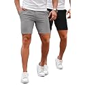 GINGTTO Mens Slim Fit Shorts Stretch Tapered Leg Skinny Chinos 5" 7"