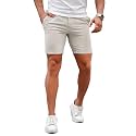 GINGTTO Mens Slim Fit Shorts Stretch Tapered Leg Skinny Chinos 5" 7"