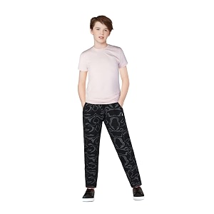 Gini Jony Boys Black Printed Cotton