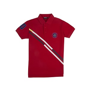 gini amp jony boys red printed solid half sleeves polo t-shirt