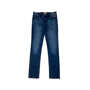Gini Jony Girls Blue Solid Denim