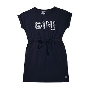Gini and Jony Girls Navy Blue Typographic