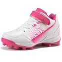 GINNI Boys Girls Baseball Softball Cleats, Kids Mid-Top Athletic Shoes