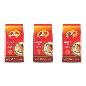 ginni masala tea  masala chai  600gms  pack of 3  garden fresh ctc tea  granule form  100 natural spices  immunity-booster