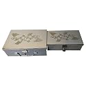 Steel Storage Boxes,Cash, Pooja Peti,Organizer,Safe Locker Box 8 inch &amp; 9 Inch, Storage Box (Steel) With Laser Print Design (Standard)