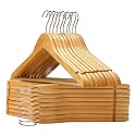 Wood Smooth Finish, 360 Degree Swivel Hook Non-Slip and Precisely Cut Notches Hangers (Beige)