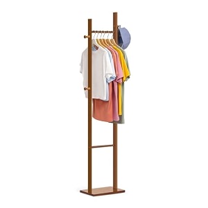 ginoya brothers wooden coat rack freestanding hall tree with hooks easy to assemble suitable for children and adult hat clothes rack stand for bedroom office entrance 92-3 walnut 24 x 10 x 10 cm