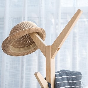 ginoya brothers wooden coat rack freestanding hall tree with hooks easy to assemble suitable for children and adult hat clothes rack stand for bedroom office entrance 92-1 beige