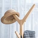ginoya brothers Wooden Coat Rack, Freestanding Hall Tree with Hooks Easy to Assemble Suitable for Children and Adult, Hat Clothes Rack Stand for Bedroom Office Entrance. (92-1 Beige)