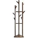 ginoya brothers Wooden Coat Rack, Freestanding Hall Tree With Hooks Easy To Assemble Suitable For Children And Adult, Hat Clothes Rack Stand For Bedroom Office Entrance. (92-5 Walnut), 24 X 10 X 10 Cm