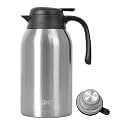 GiNT 74oz Thermal Coffee Carafe, Insulated Carafe for Hot Liquids (Silver)