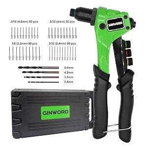 rivet gun pop rivet gunrivet gun kit 200pcs rivets and 4 drill bits heavy duty hand riveter tool set heavy duty rivet gun for men