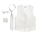 Gioberti Kids and Boys 4pc Paisley Vest Set - Vest, Bowtie, Tie, Pocket Square