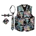 Gioberti Kids and Boys 4pc Paisley Vest Set - Vest, Bowtie, Tie, Pocket Square
