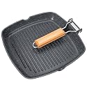 GiPP 9.5 Inch Nonstick Grill Pan with Folding Handle,Square Grill Skillet