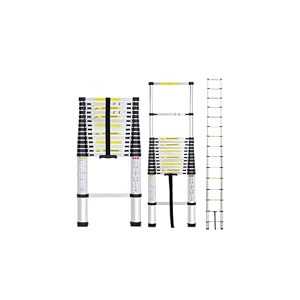 giraffe portable amp compact aluminium telescopic ladder foldable multipurpose collapsible ladder for home amp outdoor use 15feet