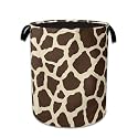 Giraffe Print Large Storage Basket Collapsible Laundry Basket Oxford Storage Bin for Gift Baskets Bedroom Clothes Hamper 16" X 20.8"