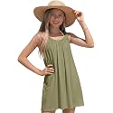 Girl's Beach Swim Cover Up Summer Sleeveless Tank Halter Dresses