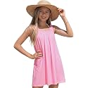 Girl's Beach Swim Cover Up Summer Sleeveless Tank Halter Dresses