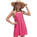Girl's Beach Swim Cover Up Summer Sleeveless Tank Halter Dresses