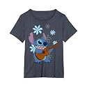 Girl's Lilo &amp; Stitch Floral Ukulele Dance T-Shirt
