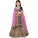 Girl39s Raw Silk Semi-stitched Lehenga Choli