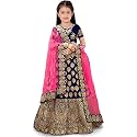 Girl39s Raw Silk Semi-stitched Lehenga Choli