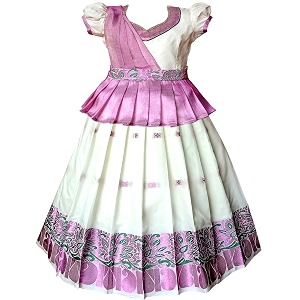 Girls Silk Readymade Traditional Lehenga Choli with-KERALA
