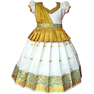 Girls Silk Readymade Traditional Lehenga Choli with-KERALA