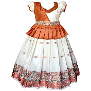 Girls Silk Readymade Traditional Lehenga Choli with-KERALA