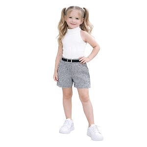 Girls Solid Cotton Blend Style Top and