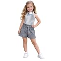 Girl's Solid Cotton Blend Style Top and Shorts Set