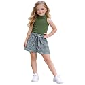 Girl's Solid Cotton Blend Style Top and Shorts Set